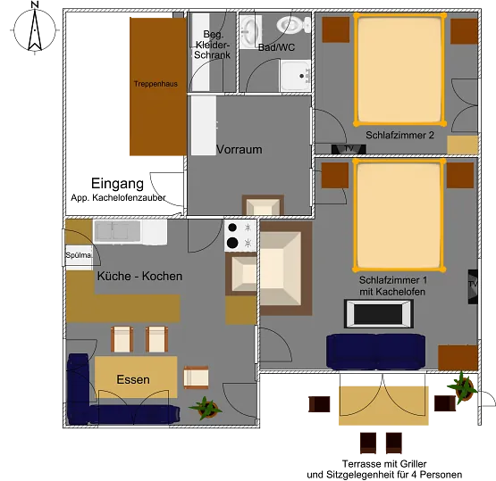 appartement kachelofenzauber grundriss